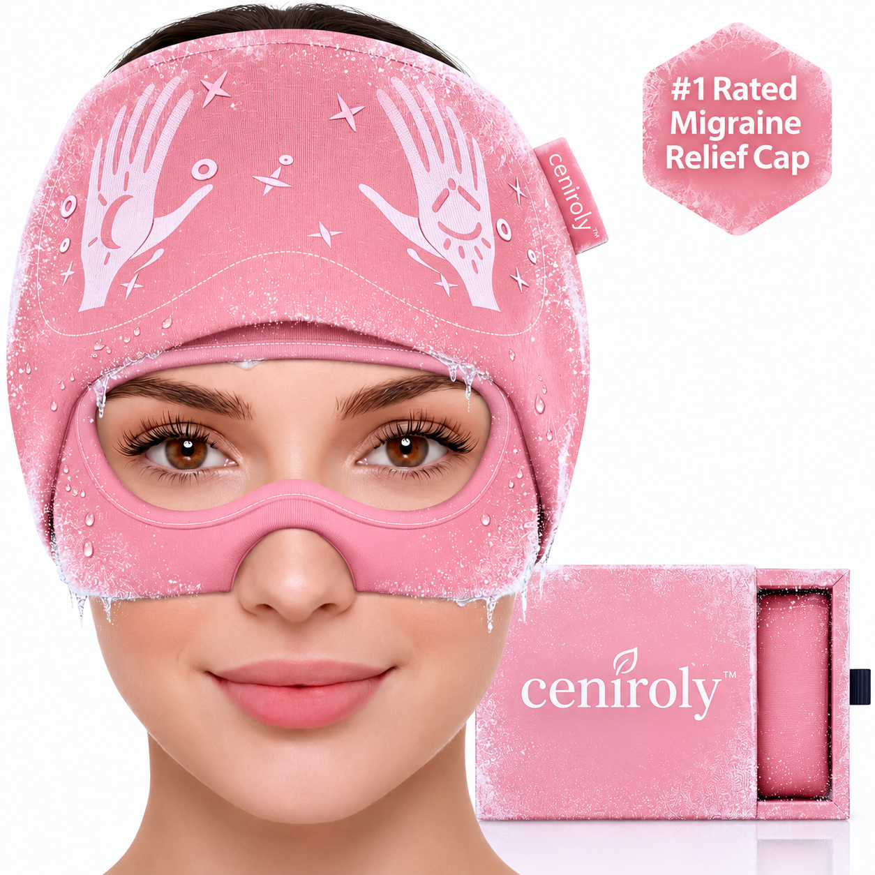 Coral pink ceniroly migraine cap